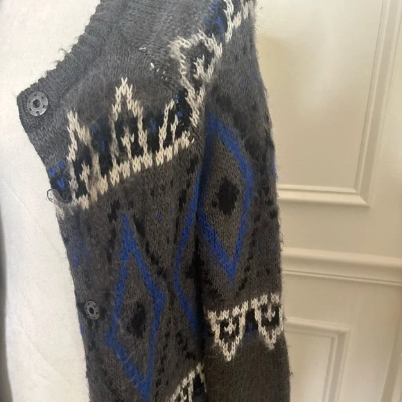 Free People Oversized Frosted Fair Isle Cardigan Jacket - Picture 7 of 10